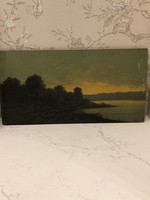 Antique & Vintage Antique Painting on Board from France - Sunset