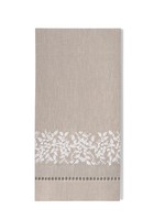 Henry Handwork Towel - Jardin Estate Taupe with White