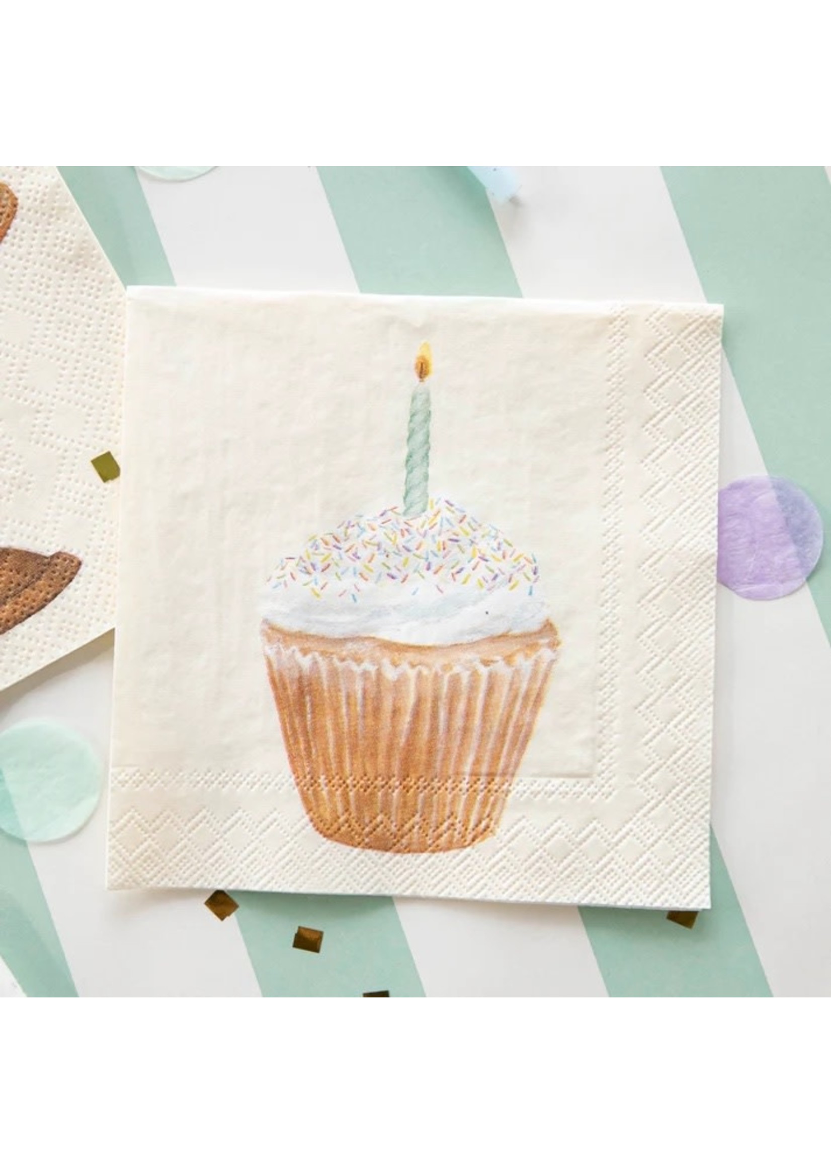 Hester & Cook Paper Cocktail Napkins - Cupcake (pack of 20)