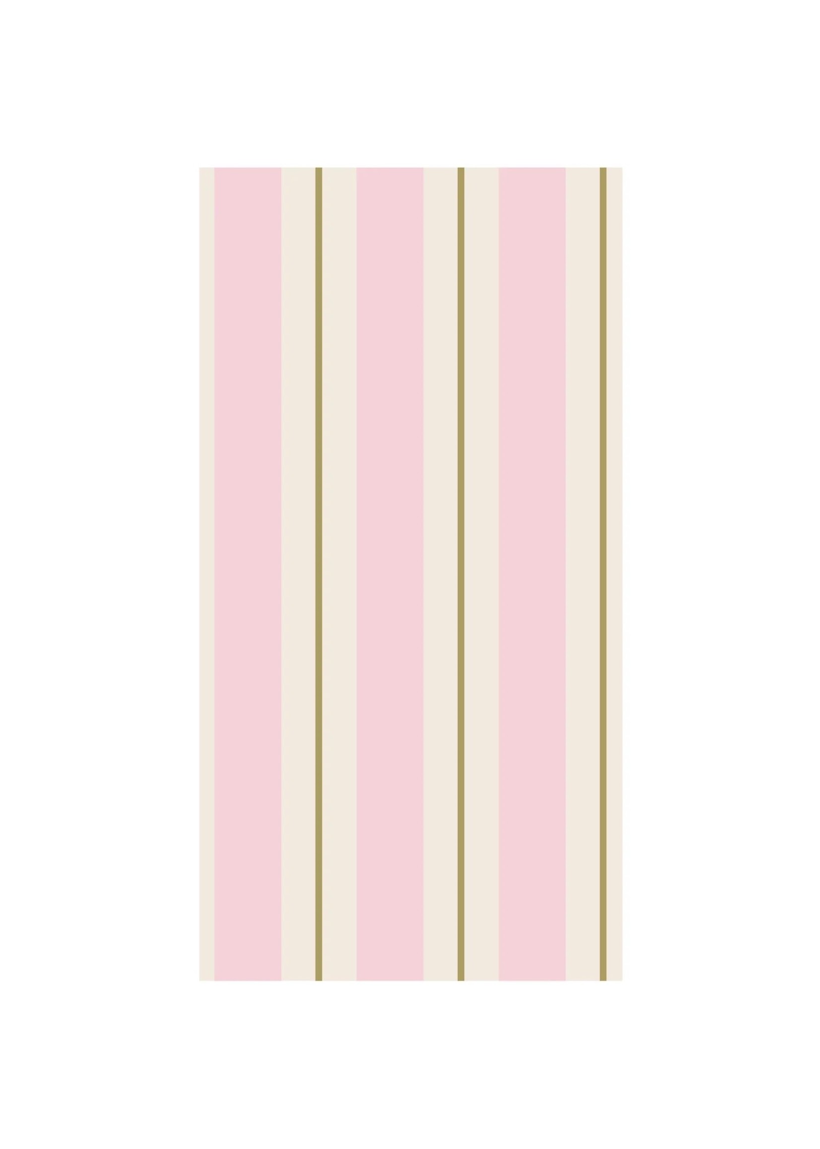 Hester & Cook Paper Guest Napkins - Pink & Gold  Awning (pack of 16)