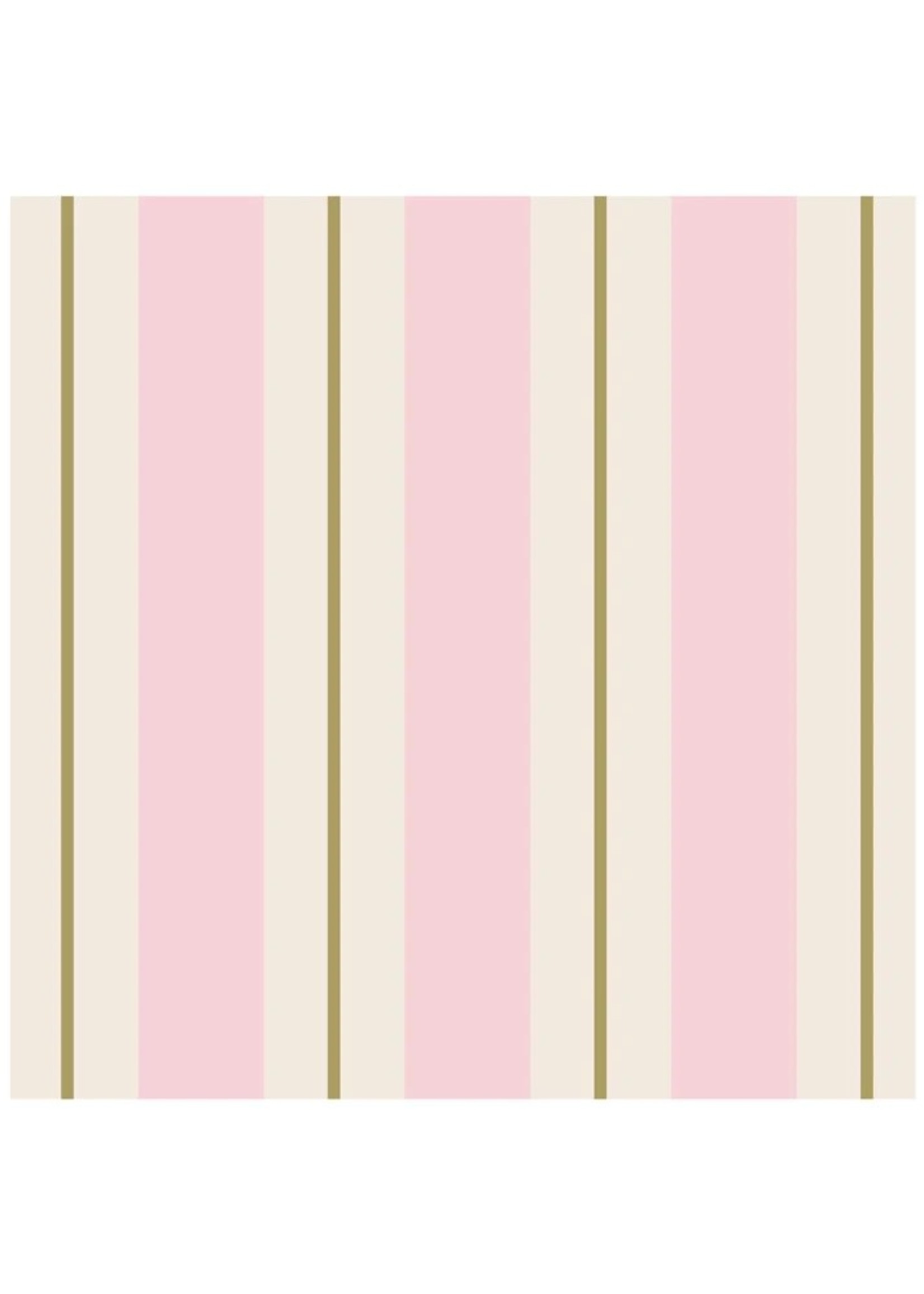 Hester & Cook Paper Cocktail Napkins - Pink & Gold Awning (pack of 20)