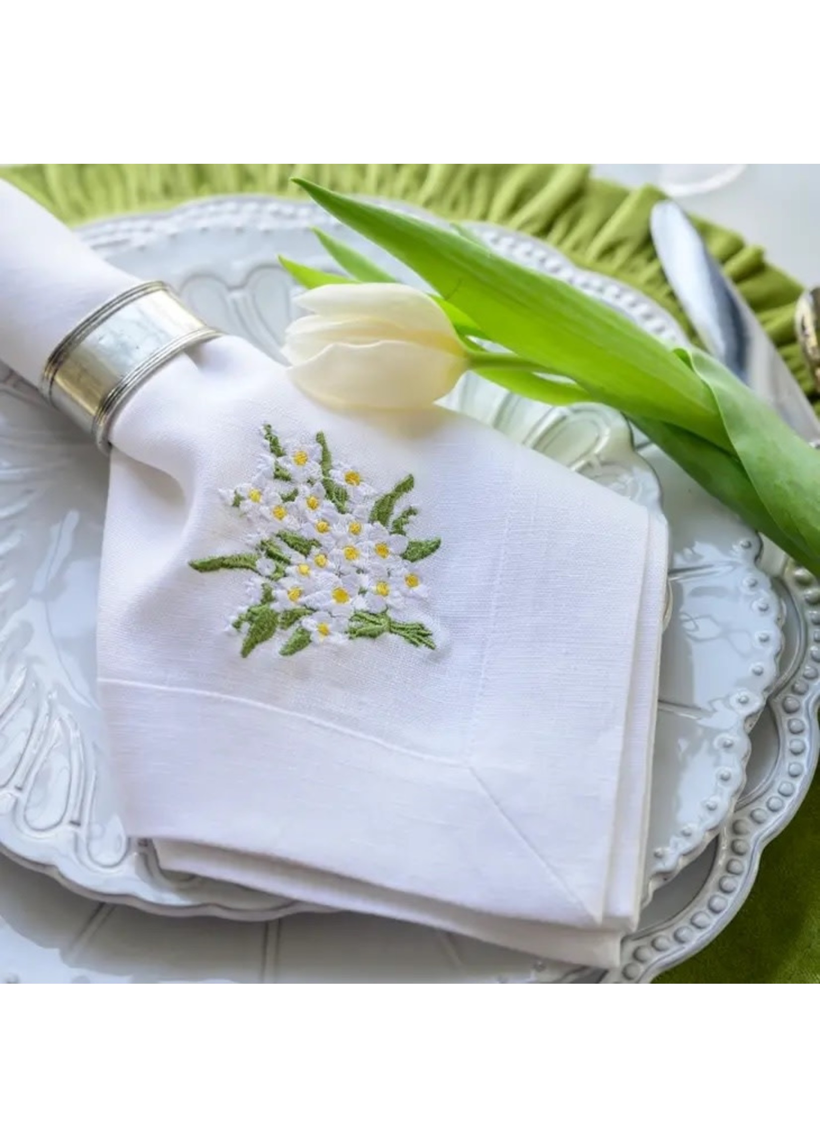 Crown Linen Napkin Large - Daisy Bouquet