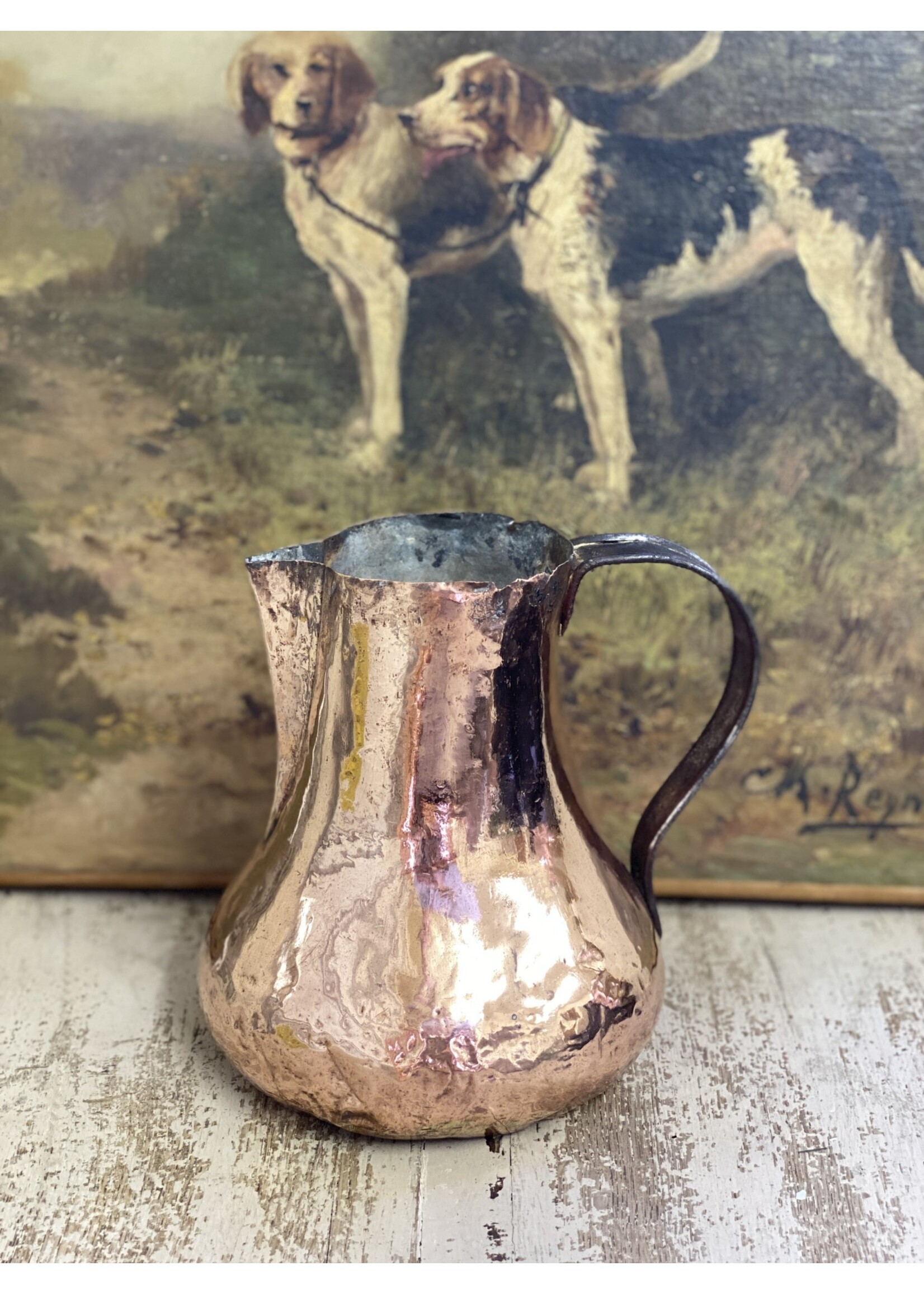 Antique & Vintage Antique French Copper Pitcher