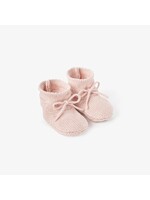 Garter Knit Baby Booties - Pale Pink