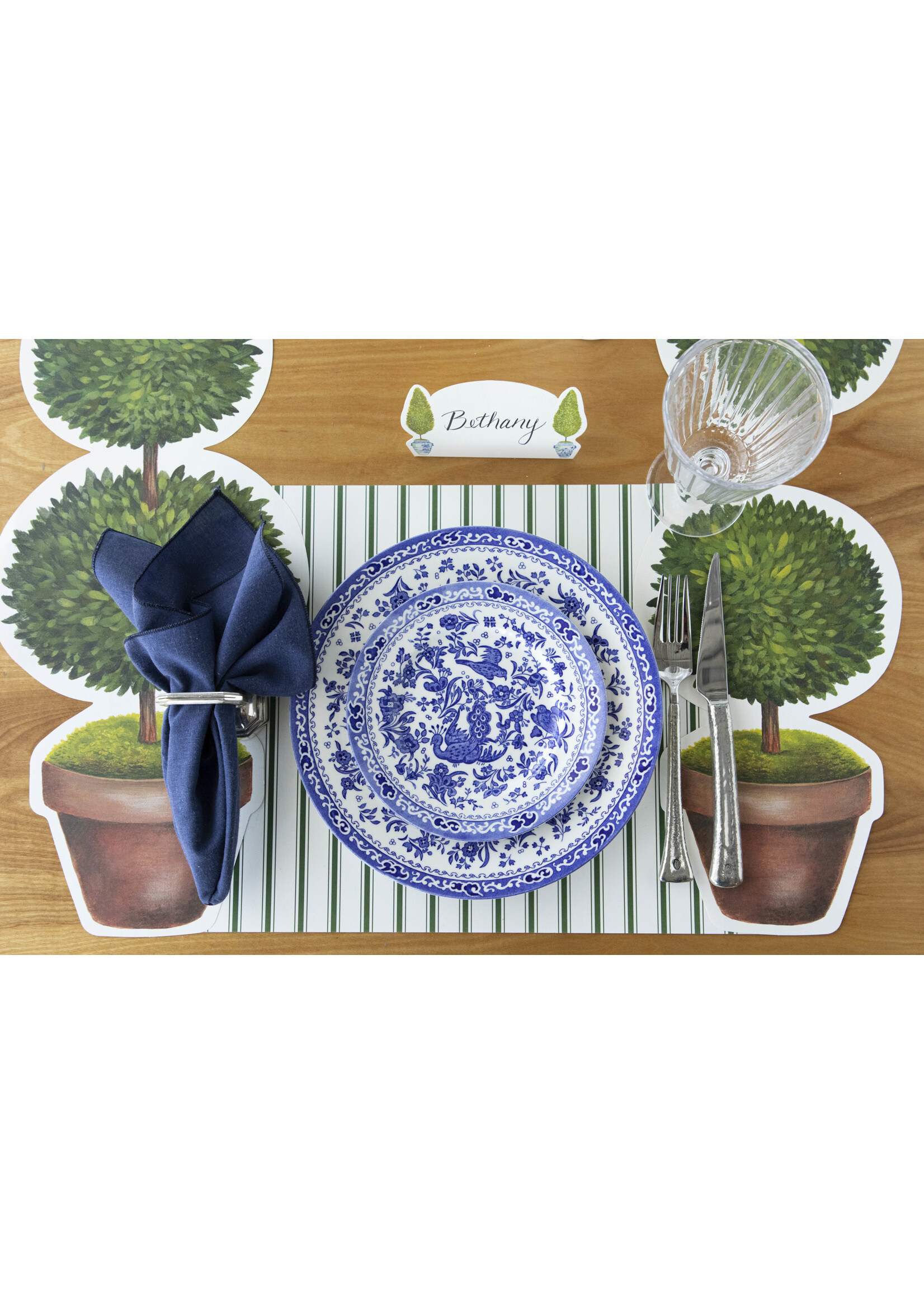 Hester & Cook Paper Placemats - Topiary Pair (12 sheets)