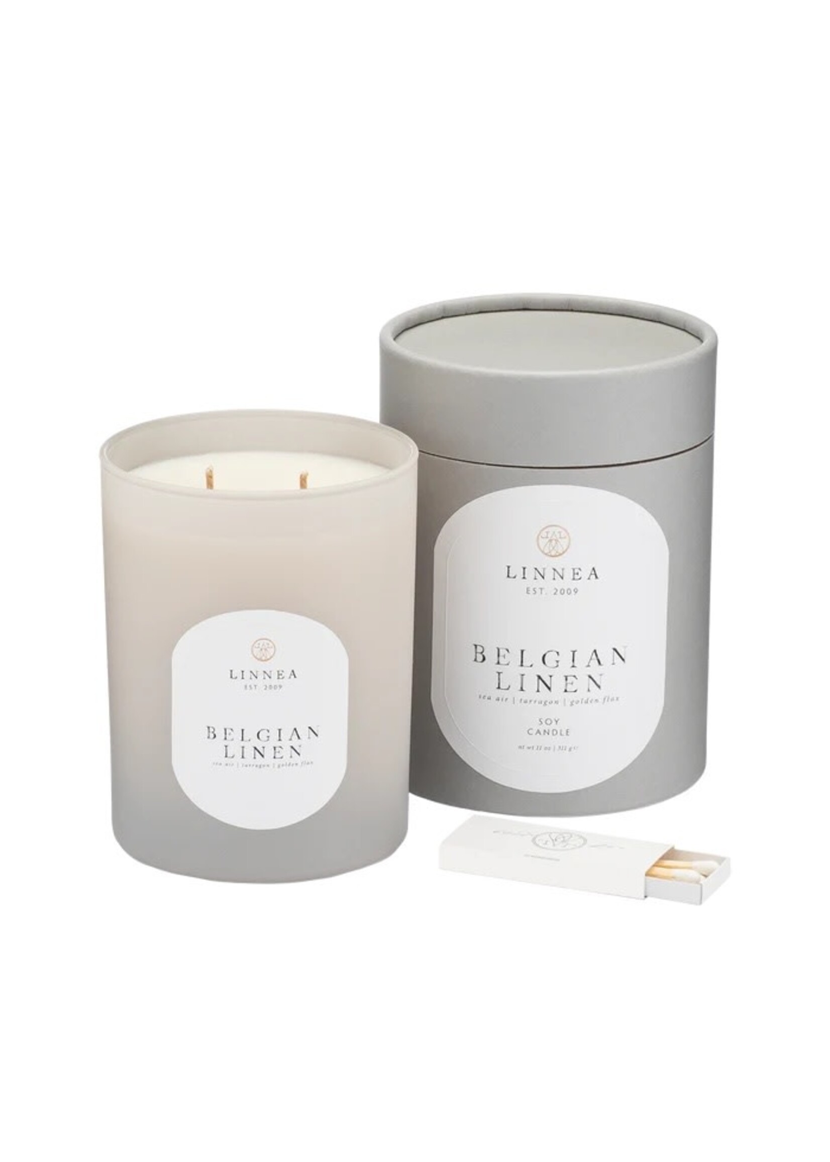 Linnea & Co. Candle - Belgian Linen 2-wick