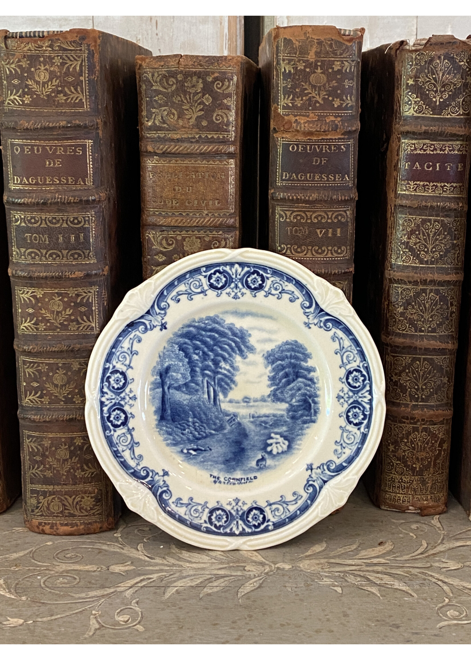Antique & Vintage Antique Blue & White Dish - The Cornfield