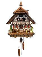 German Cuckoo Clock - Chalet with Mountain Dog & Woodsman (quartz)