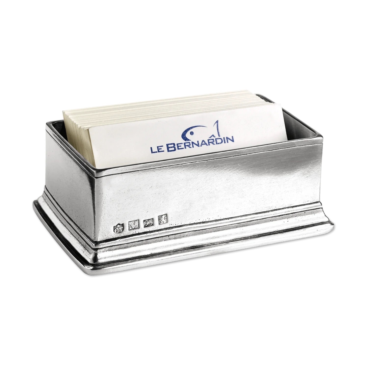 Pewter Business Card Holder Maison Blue