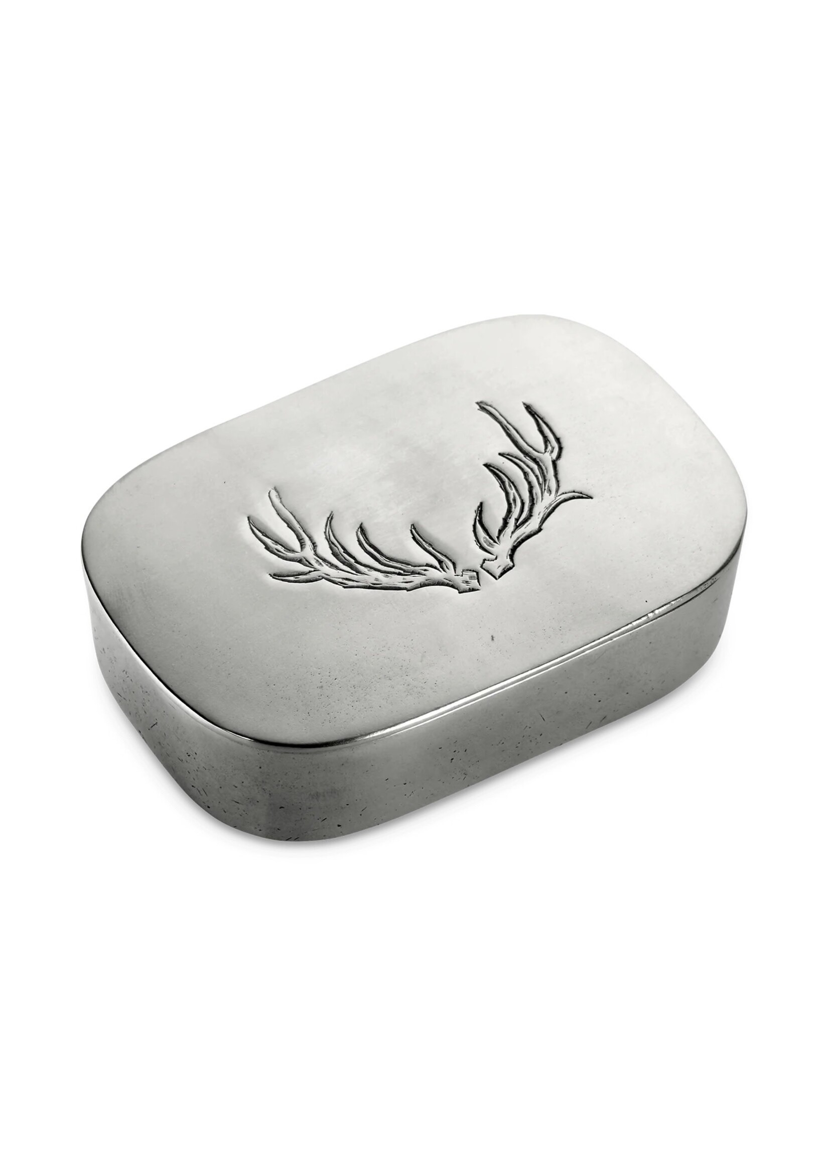 Match Pewter Antler Etched Box