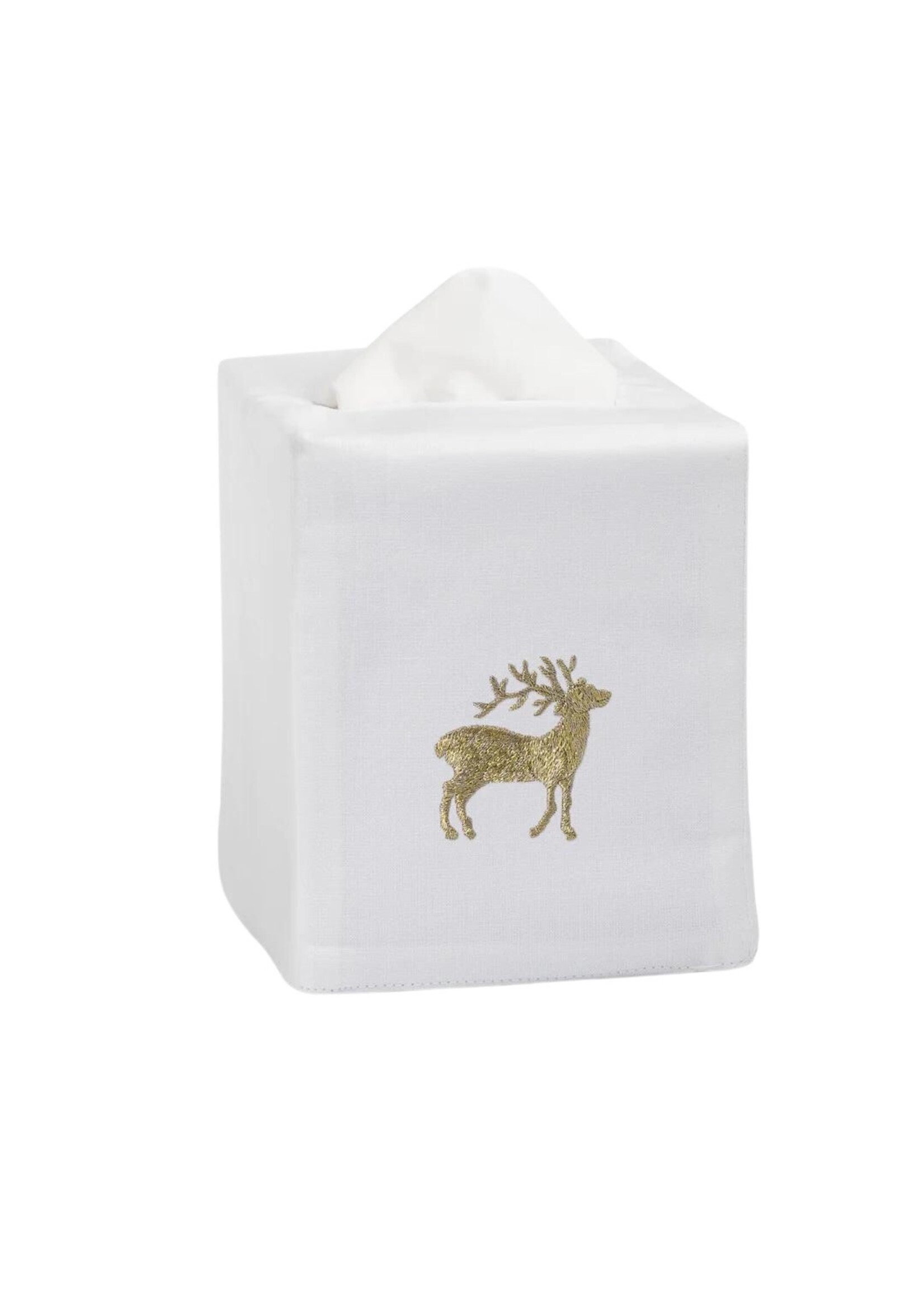 Henry Handwork Tissue Box Cover - Reindeer Gold