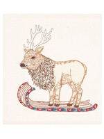 Coral and Tusk Card - Elk on Toboggan