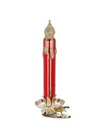 Ornament - Tree Candle - Red & Gold 5.4”