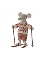 Maileg Mum Mouse - Winter with Ski Set