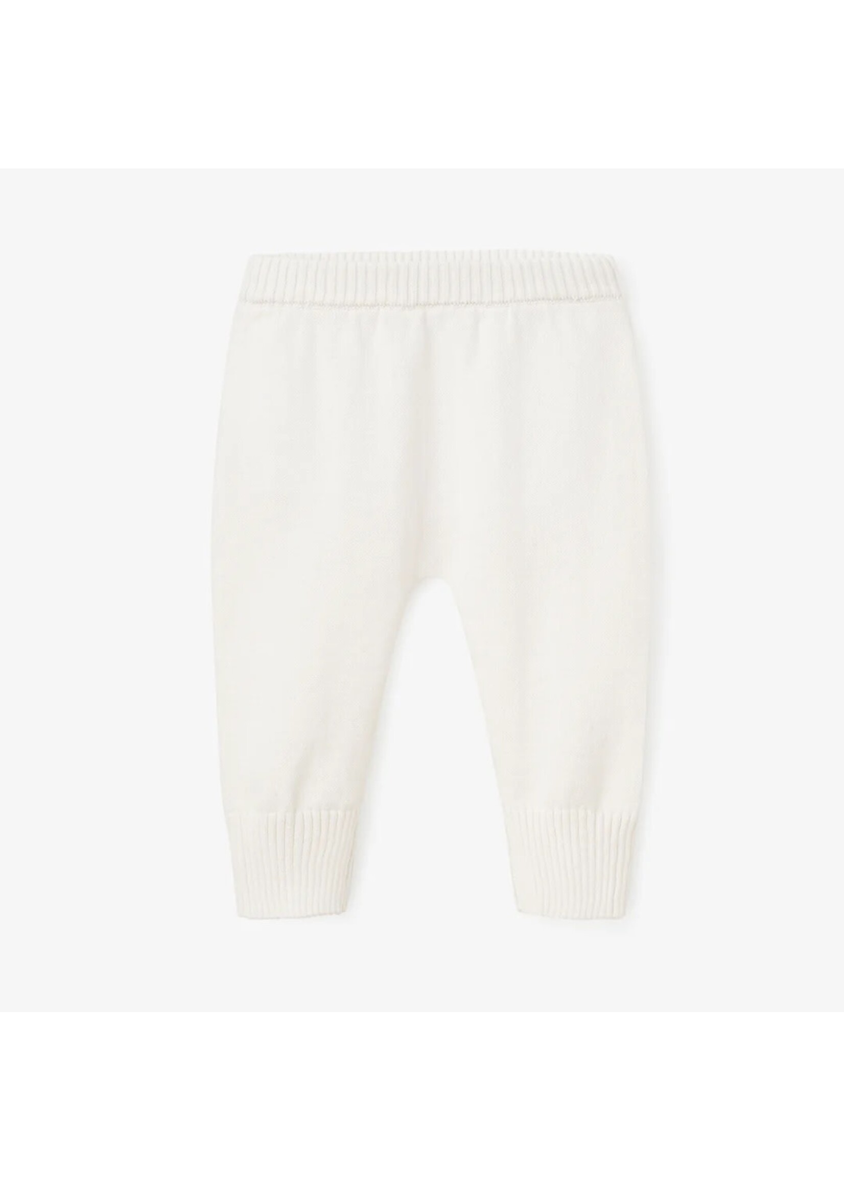 Garter Knit Baby Pant White