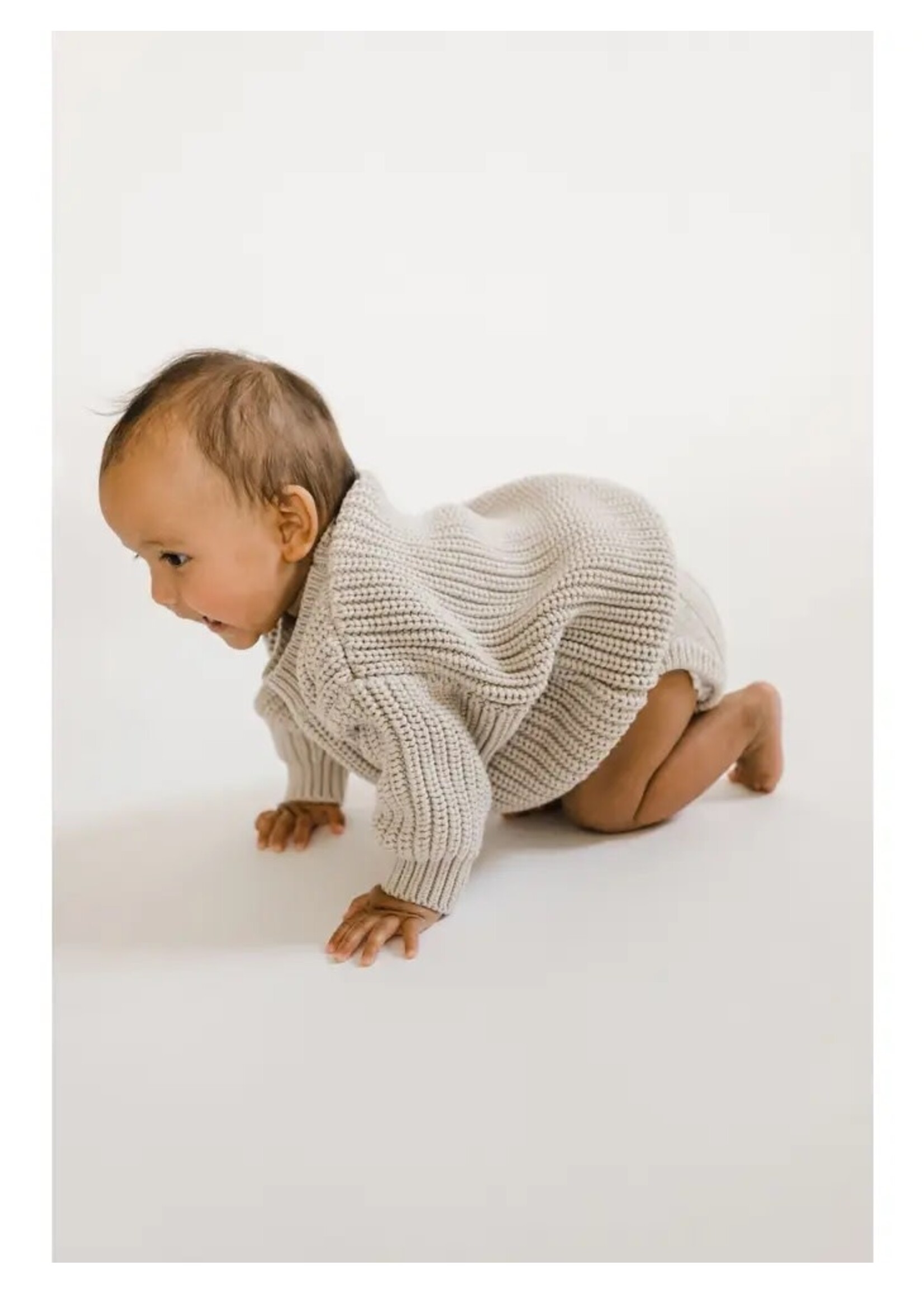 Baby Chunky Knit Sweater - Stone