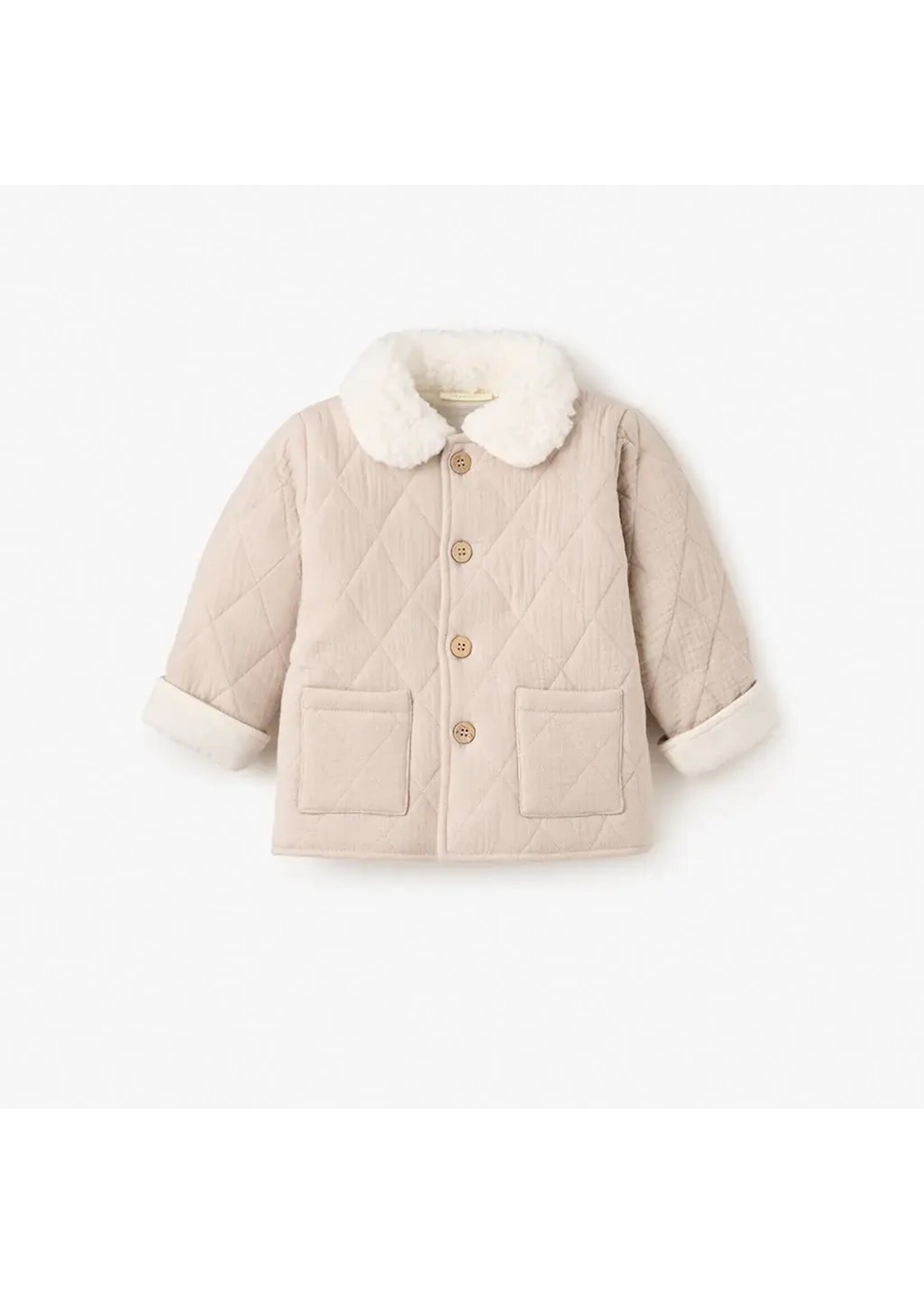 Organic Muslin Quilted Taupe Jacket