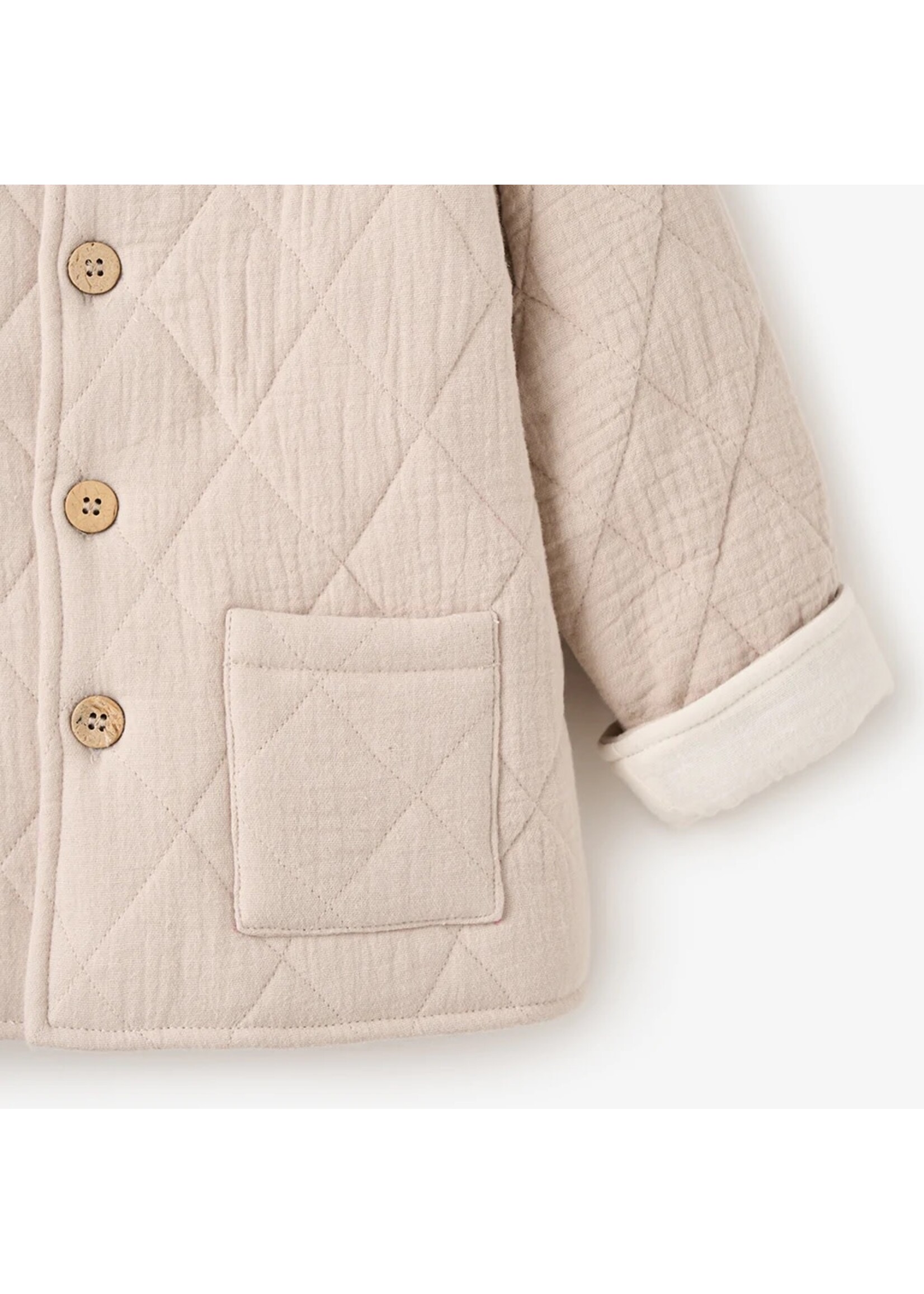 Organic Muslin Quilted Taupe Jacket