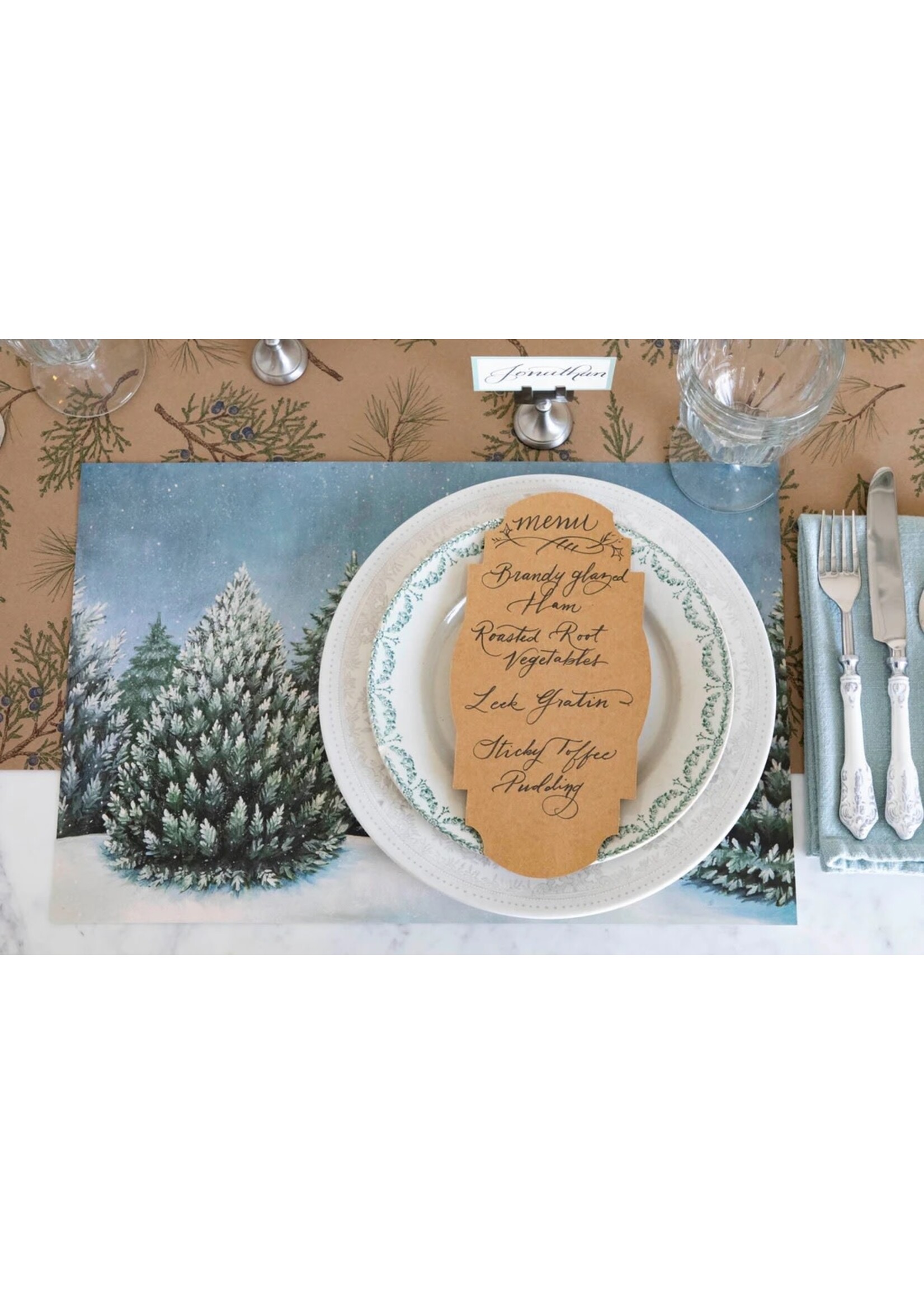 Hester & Cook Paper Placemats - Evergreen Forest (24 sheets)