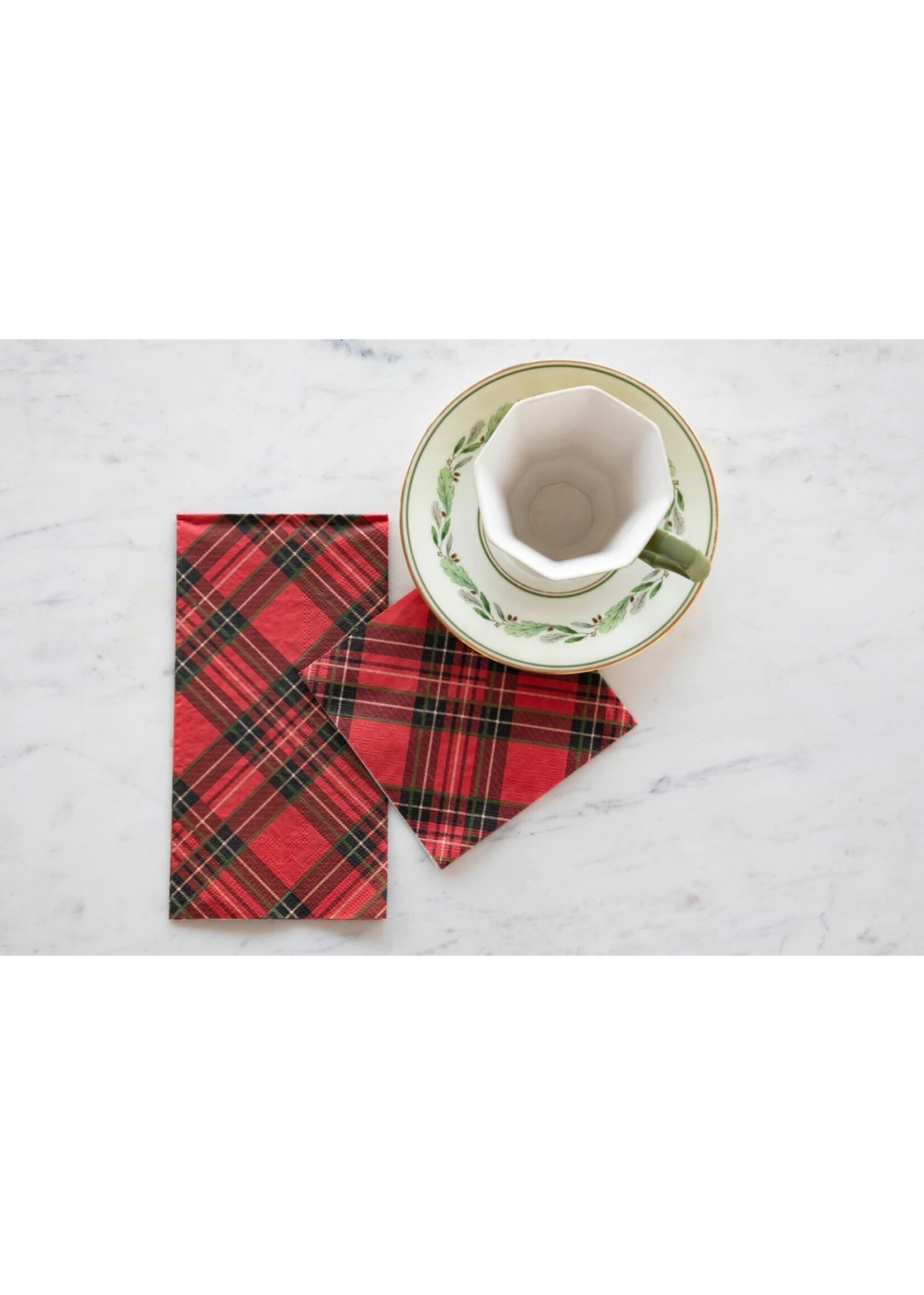 Hester & Cook Paper Guest Napkins - Red Plaid