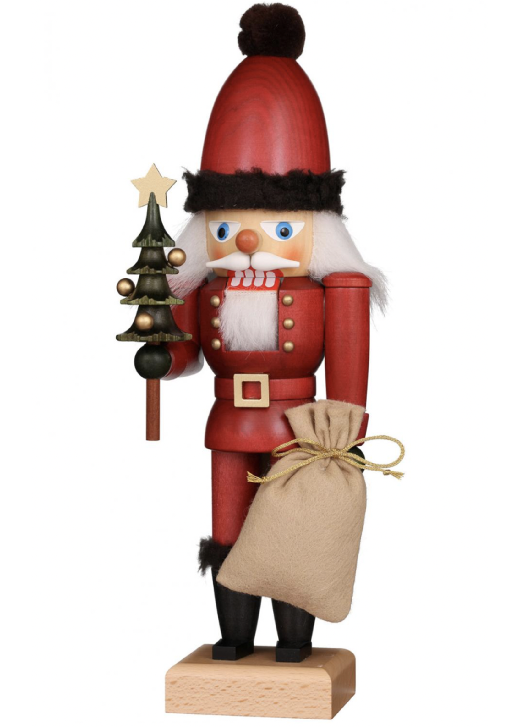 Nutcracker - Santa Red with Tree & Sack