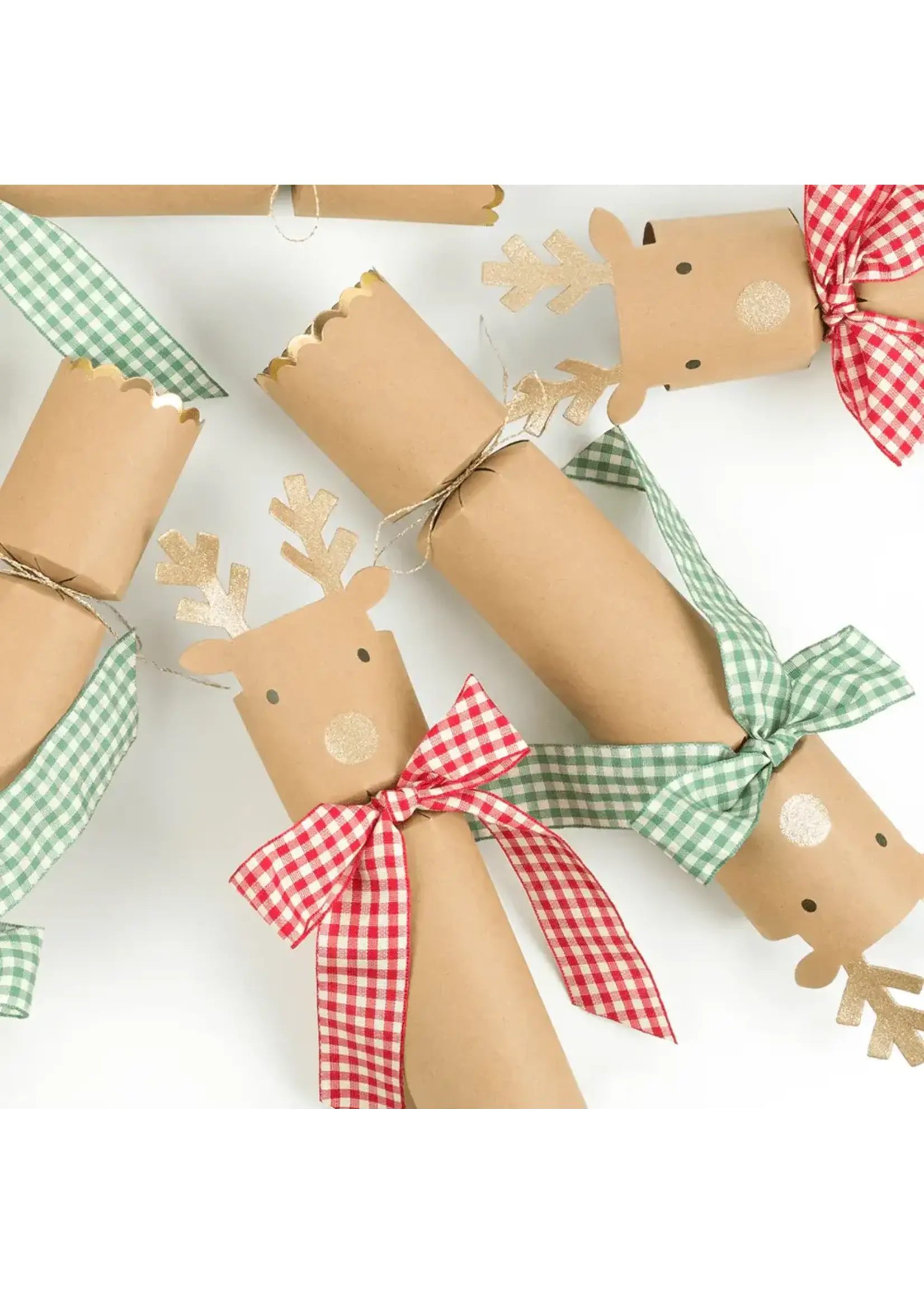 Meri Meri Christmas Crackers - Gingham Bow Reindeer