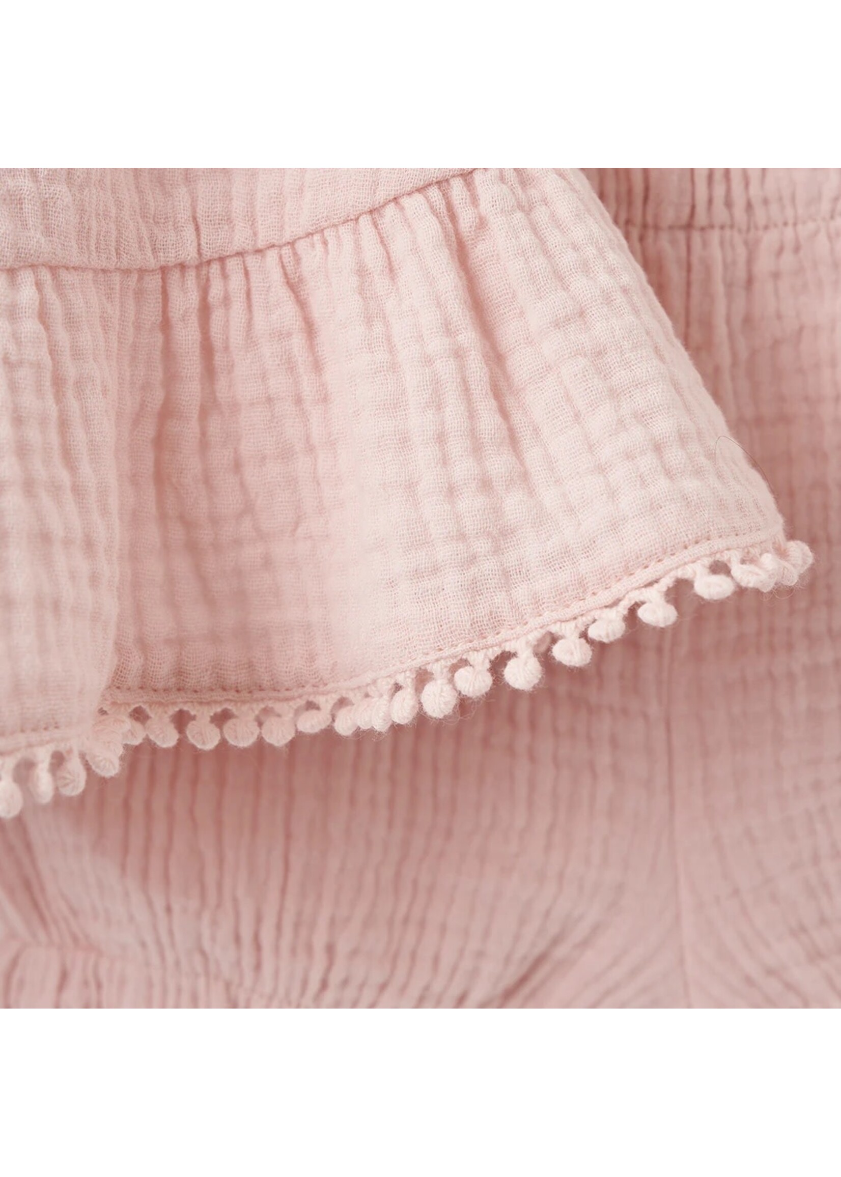 Organic Muslin Tie Top Set Blush