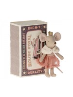 Maileg Little Sister Mouse - Princess Mouse in Matchbox Rose