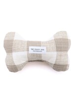 The Foggy Dog Warm Stone Gingham - Squeaky Toy