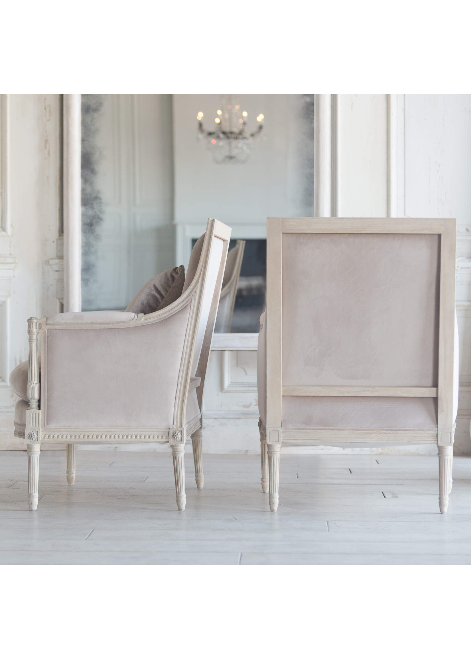 Bergere Chair in Mocha Velvet/Nordic Oak