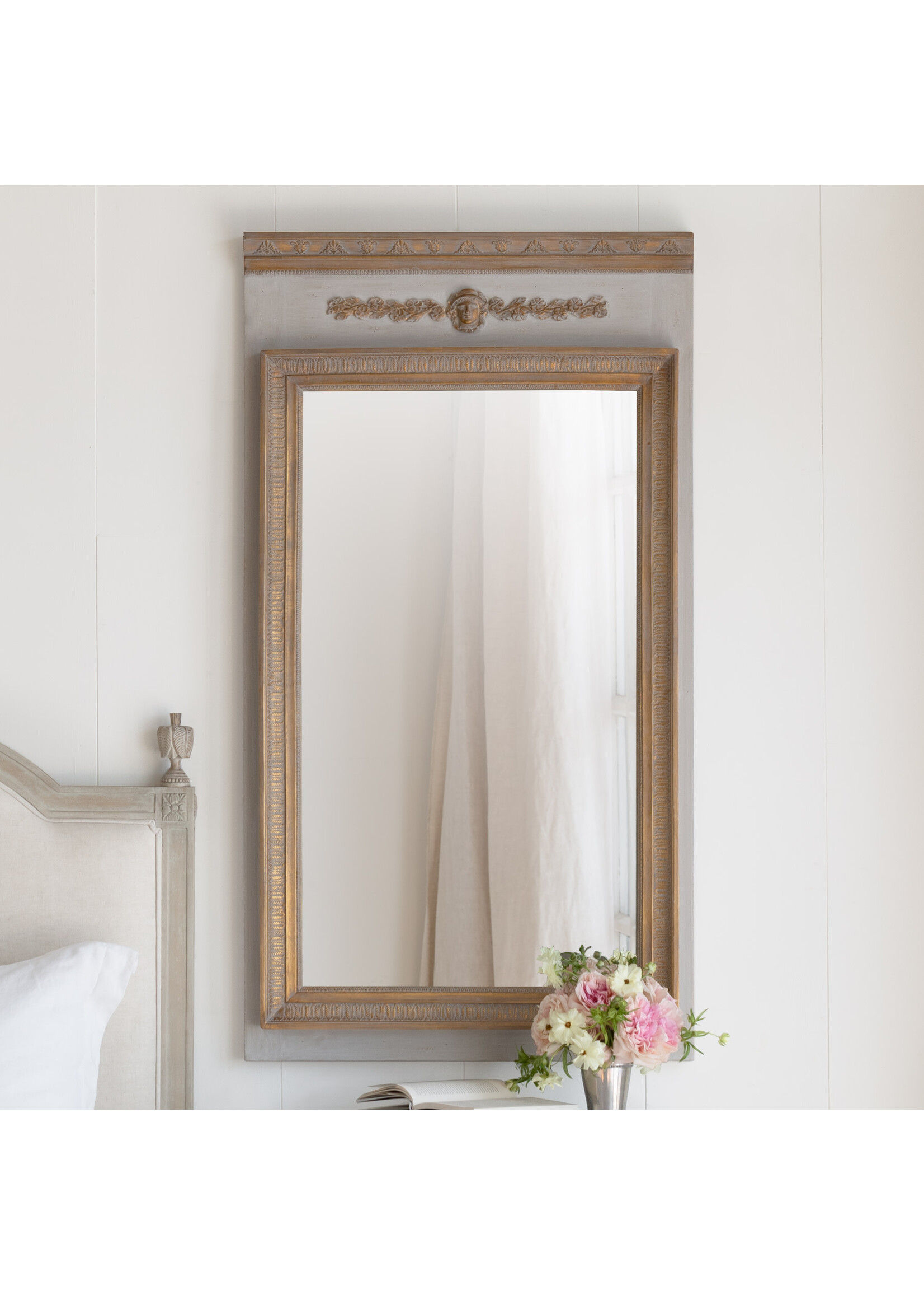 Empress Trumeau Mirror in Potters Clay with Gold Finish