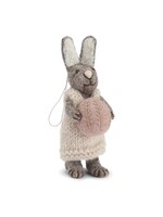 Bunny Grey with Dress & Lavender Egg - Small