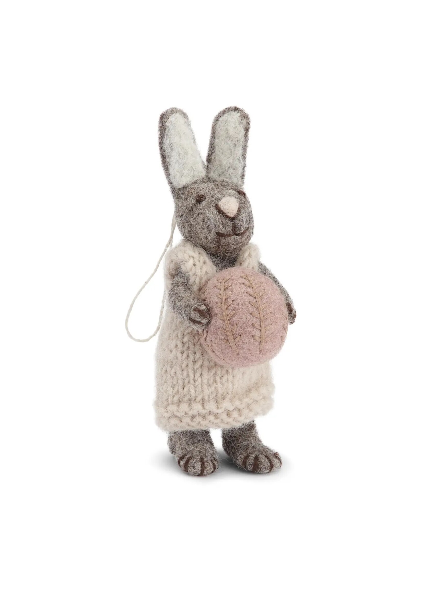 Bunny Grey with Dress & Lavender Egg - Small