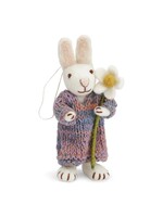Bunny White with Colorful Dress & Marguerite - Small