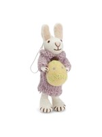 Bunny White with Purple Dress Yellow Egg - Small