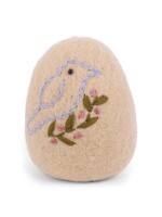 Ornament - Egg with Bird - Light Yellow