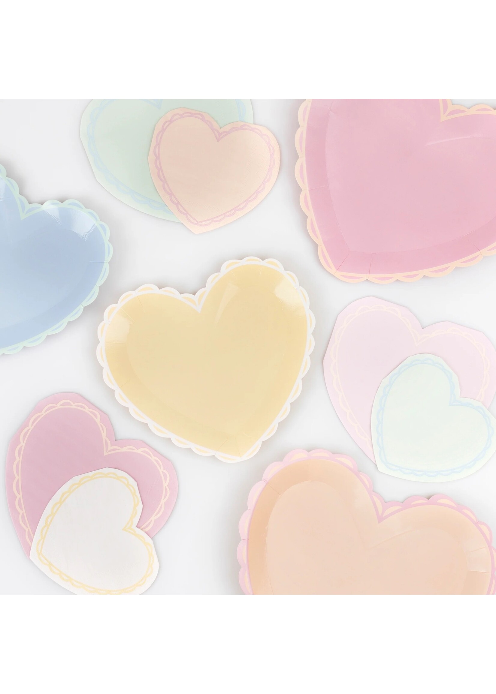 Meri Meri Paper Plates - Pastel Heart Large