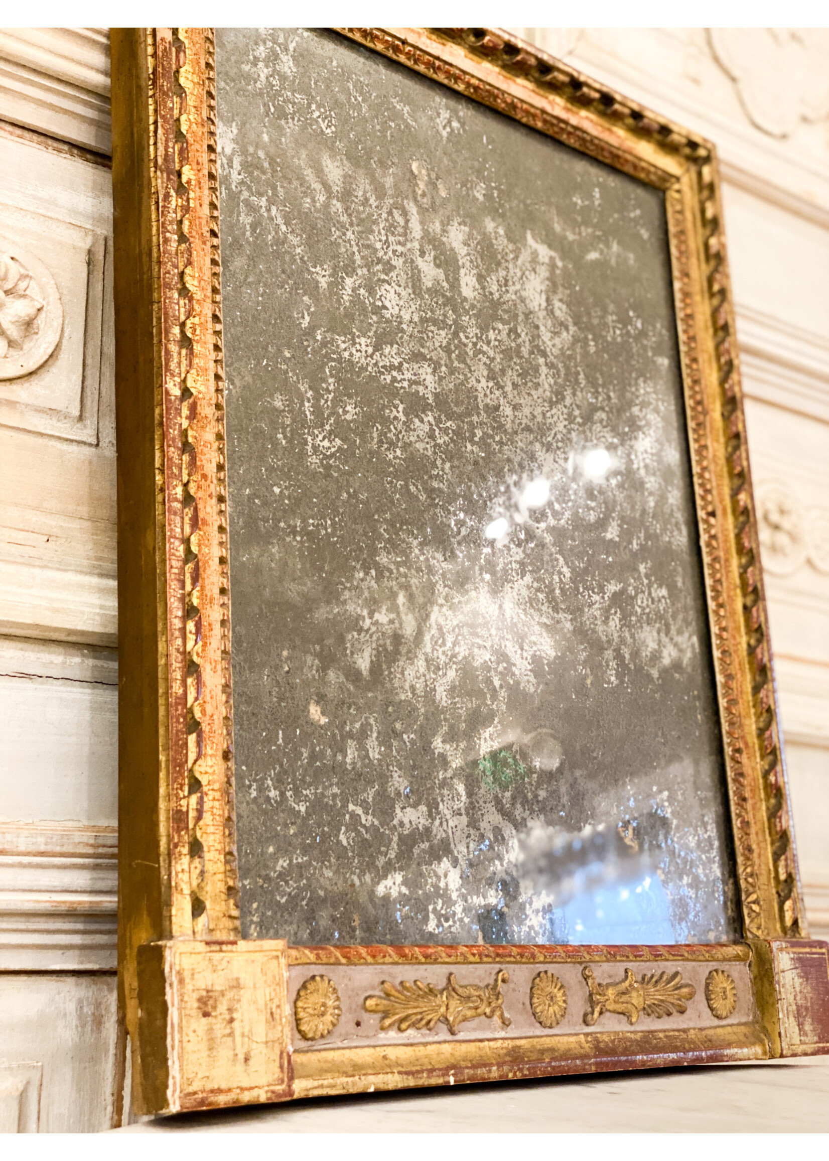 Antique & Vintage Antique Early 19th Century Mirror with Original Foxing