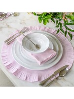 Crown Linen Placemat - Round Ruffle Linen - Lilac