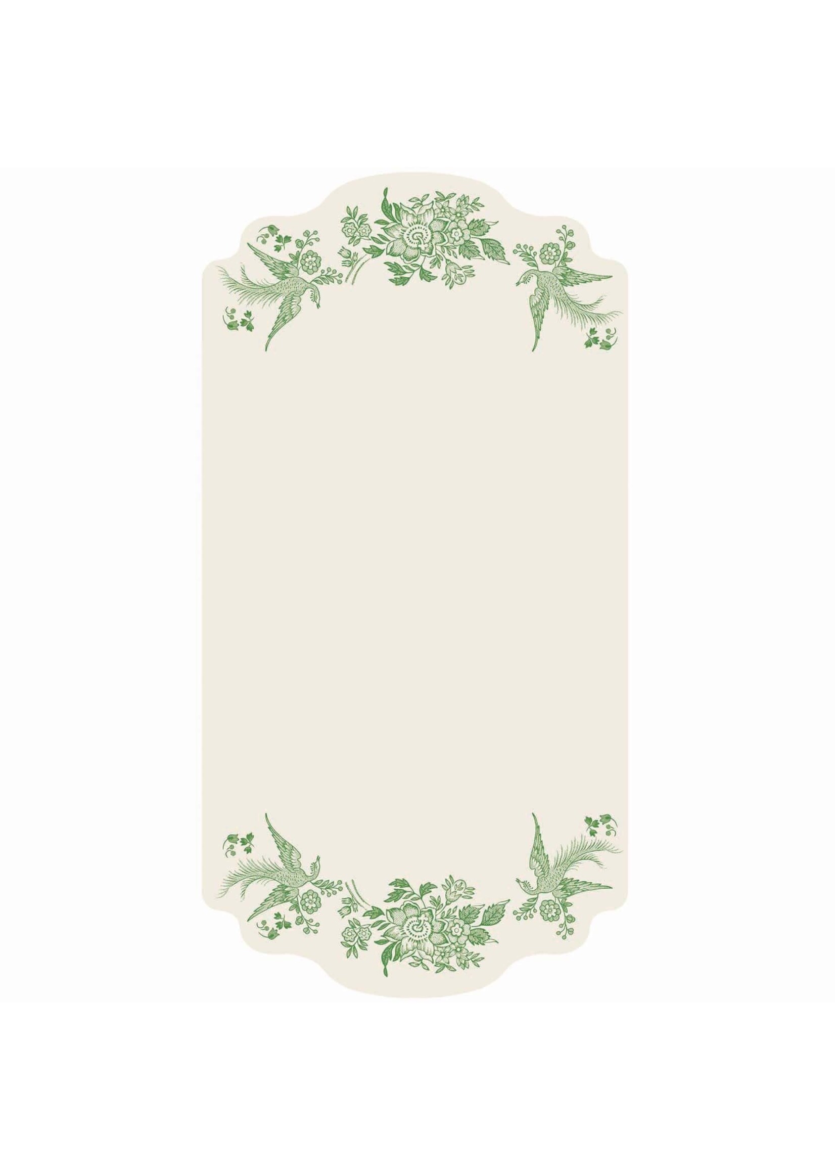 Hester & Cook Table Card - Asiatic Pheasants Green (pack of 12)