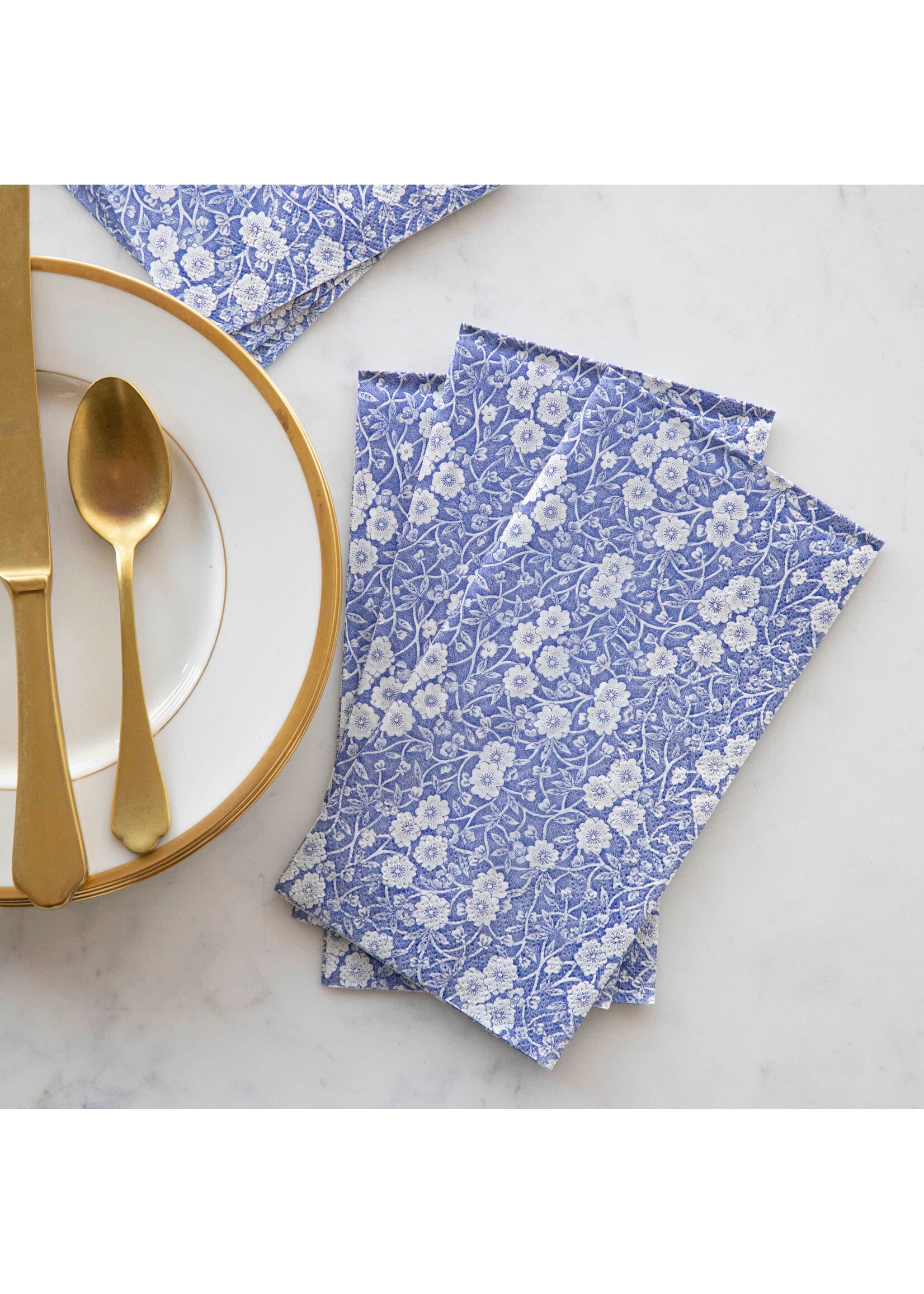 Hester & Cook Paper Guest Napkins - Blue Calico (pack of 16)