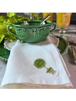 Crown Linen Washed Linen Napkin - Herb Topiary (set of 4)