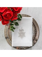 Crown Linen Trifold Napkin - Snowflake