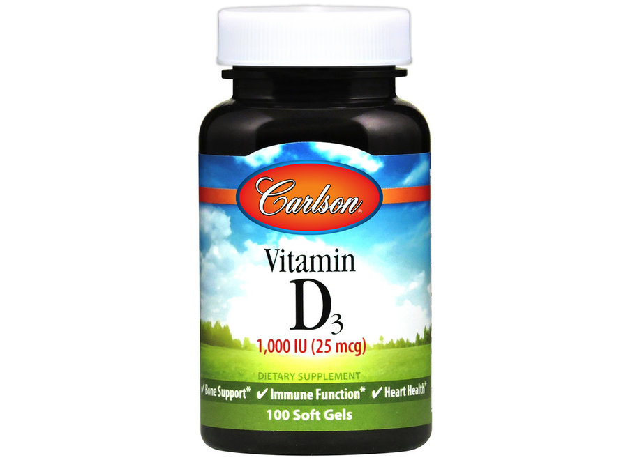 CARLSON Vitamin D 1000 IU 100 Softgels