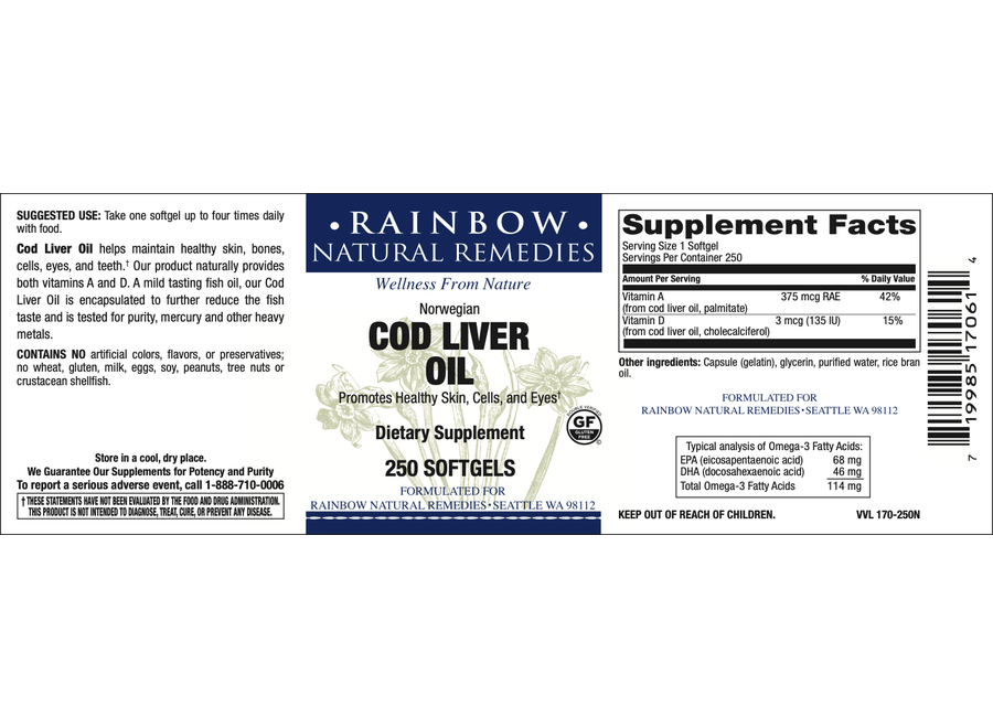 Cod Liver Oil Softgels 250