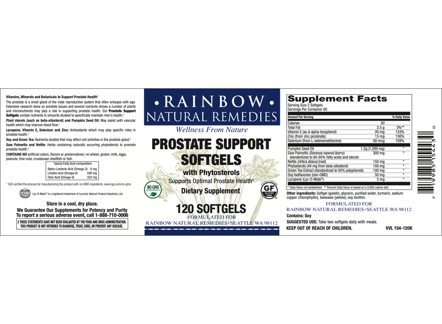 Rainbow Prostate Support with Phytosterols Softgels 120