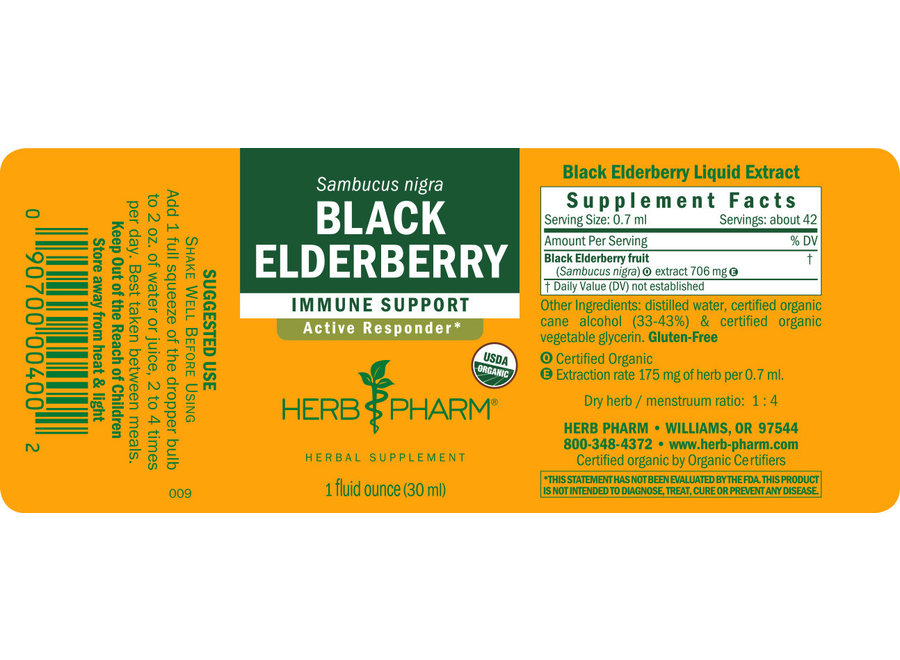 Herb Pharm BLACK ELDERBERRY EXTRACT 1 oz