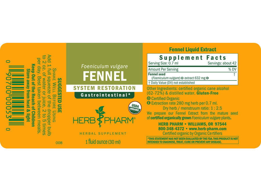 Herb Pharm FENNEL EXTRACT 1 oz