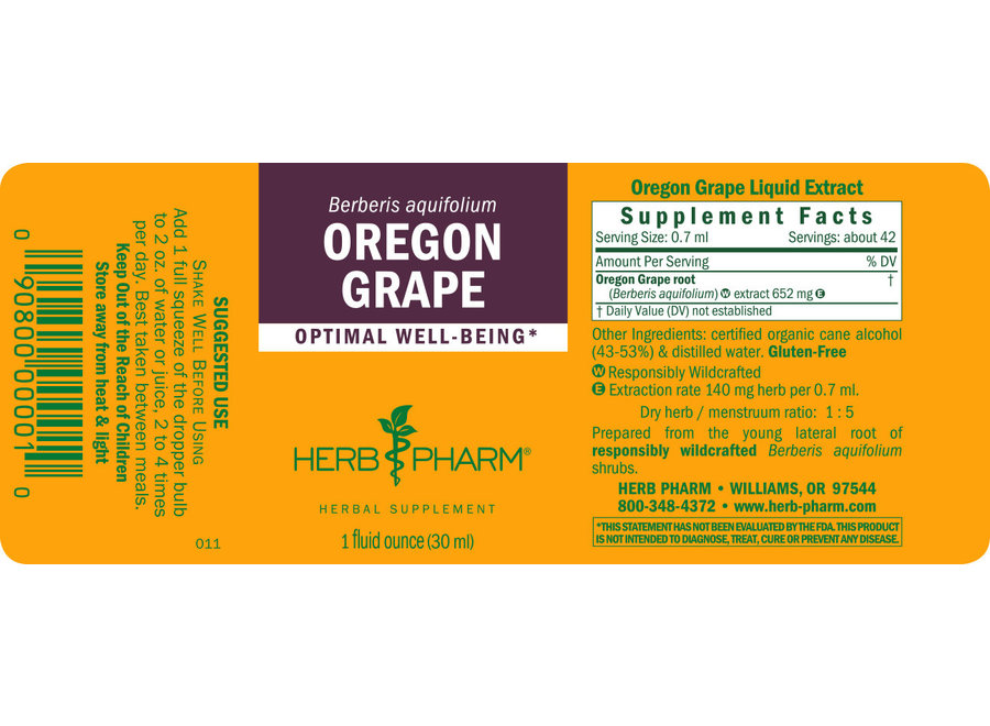 Herb Pharm OREGON GRAPE EXTRACT 1 oz.