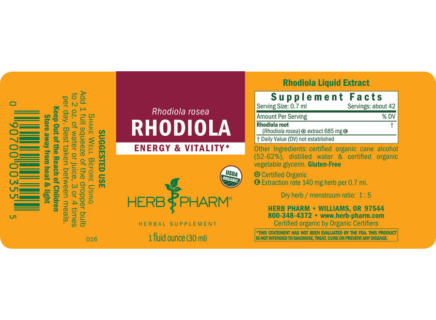Herb Pharm RHODIOLA EXTRACT 1 oz.